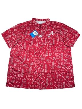 NWT Columbia Alabama Crimson Tide NCAA PFG Super Slack Tide Fishing Shirt Sz XXL